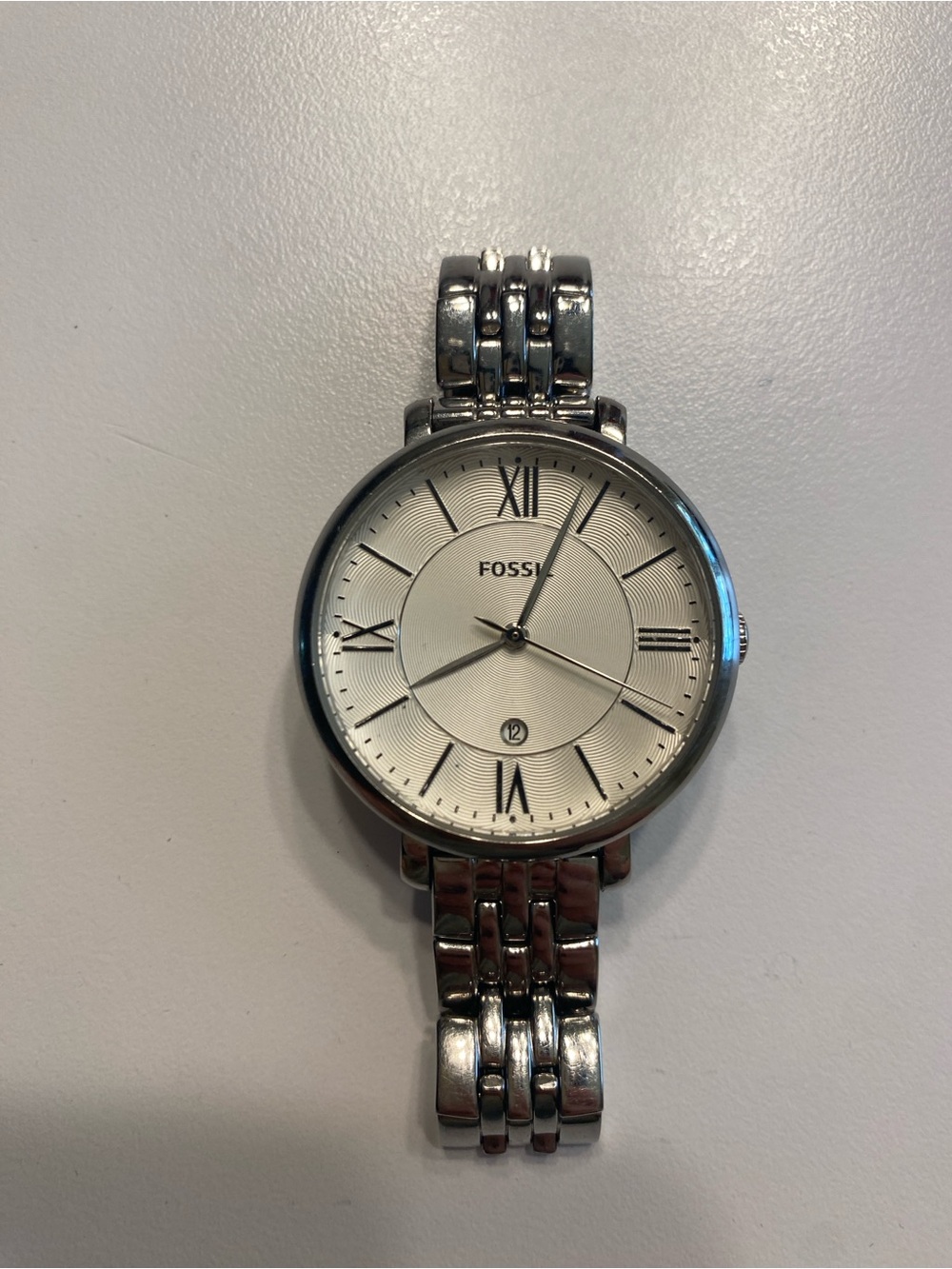 Fossil Silver Tone Women's Roman Numeral Bracelet Watch
